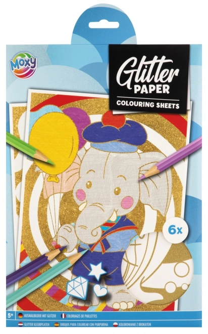 Glitter kleurplaten formaat A4
