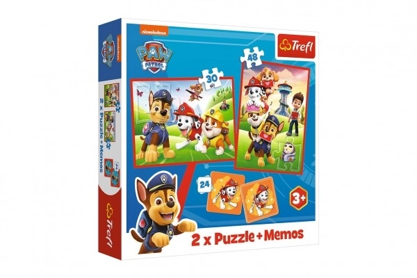 TREFL Set 3in1 Paw Patrol in actie (2x puzzel + memory)