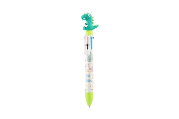Pen/Dinosauruspen zes kleuren plastic 17cm 4 kleuren