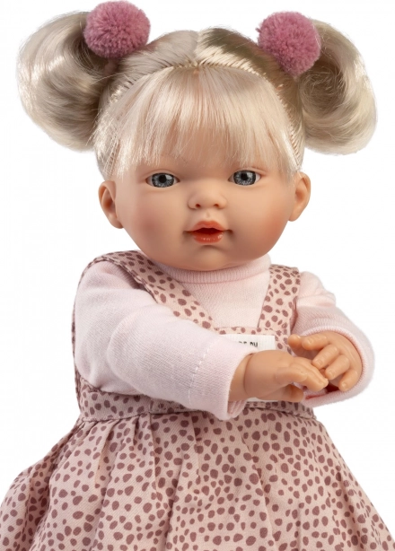 Llorens Roberta realistische pop met geluiden, zacht stoffen lichaam, 33 cm