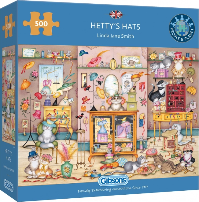 GIBSONS Puzzel Hoeden van Hetty 500 stukjes