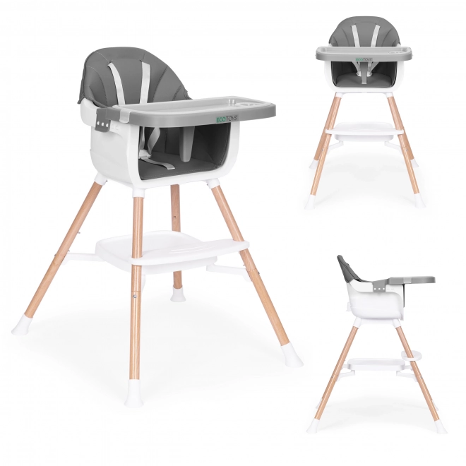 Kinder eetstoeltje 2-in-1 grijs ECOTOYS