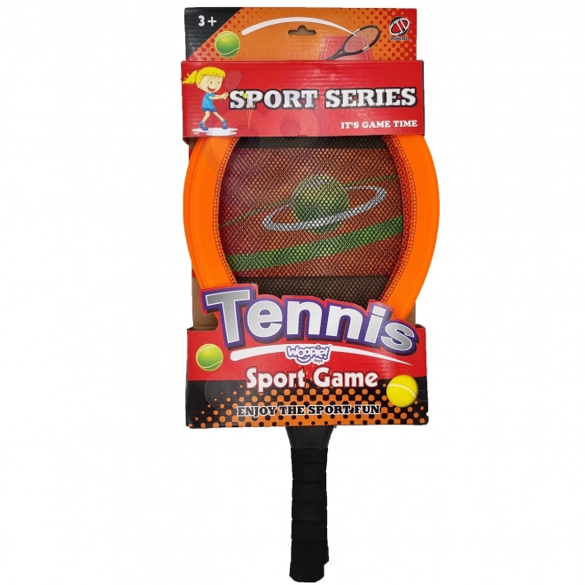 Woopie grote rackets voor tennis en badminton voor kinderen set met bal en shuttle