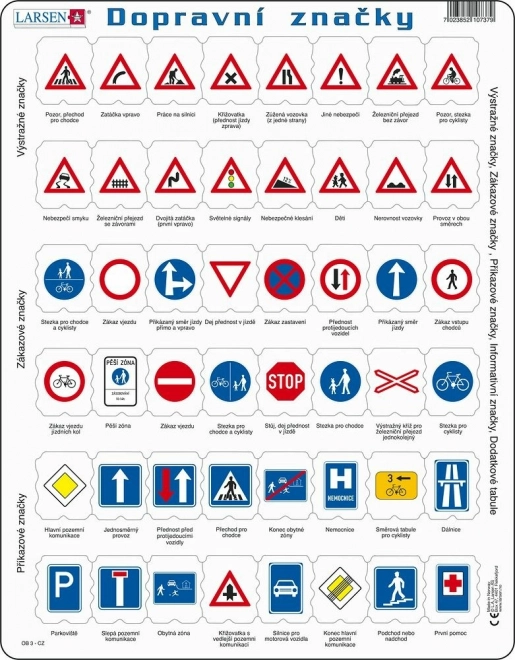 LARSEN educatieve puzzel Verkeersborden 48 stukjes