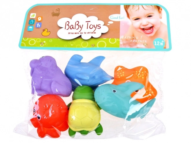 Kleurige zeedieren voor in bad - set van 6