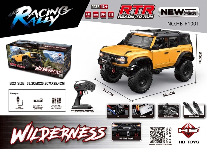 Afstandsbediende auto Wilderness 1:10 geel