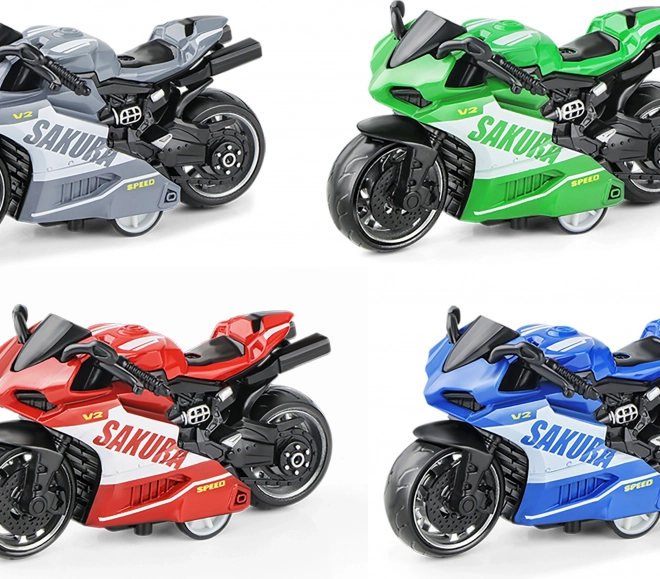 Supersport motorfiets met een terugtrekmechanisme