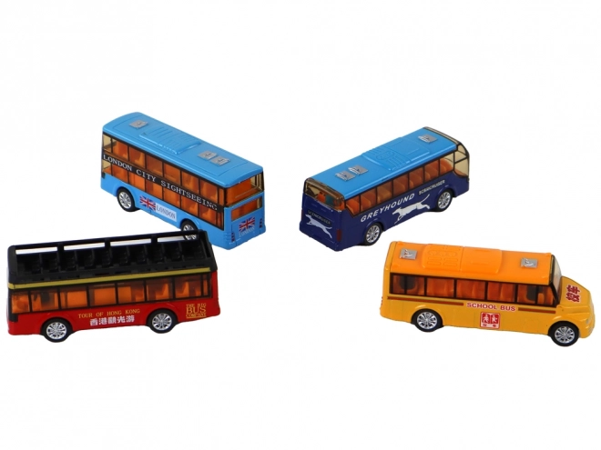 Set van kleurrijke bussen Fractie systeem 4 elementen