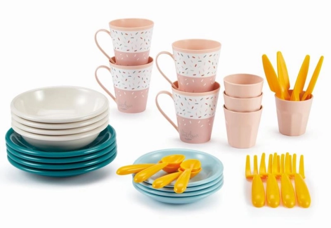 Kleurrijke plastic picknickset