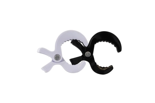 Kinderwagen clips zwart-wit - 2 stuks