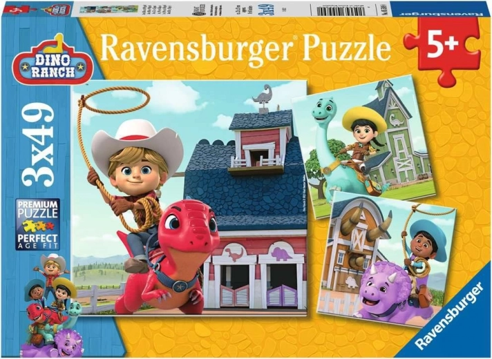 Ravensburger puzzel Dino Ranch 3×49 stukjes