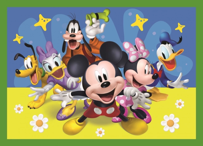 Puzzel 4v1 Mickey tussen vrienden