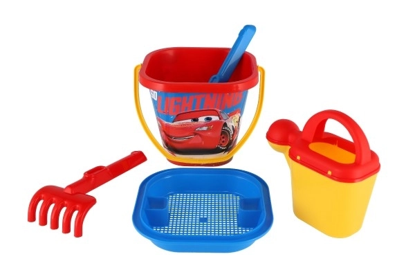 Set voor zand Auto's plastic 5 stuks 26x18cm in net 12m+ Wader