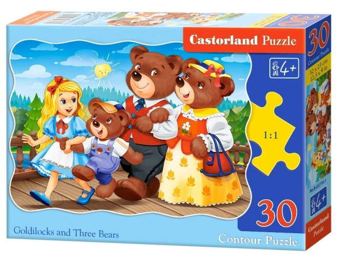 Puzzel 30 stenen goudlokje en drie beren