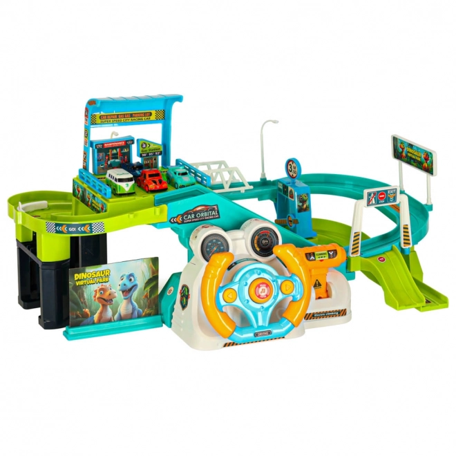 Interactieve autobaan met stuurwiel