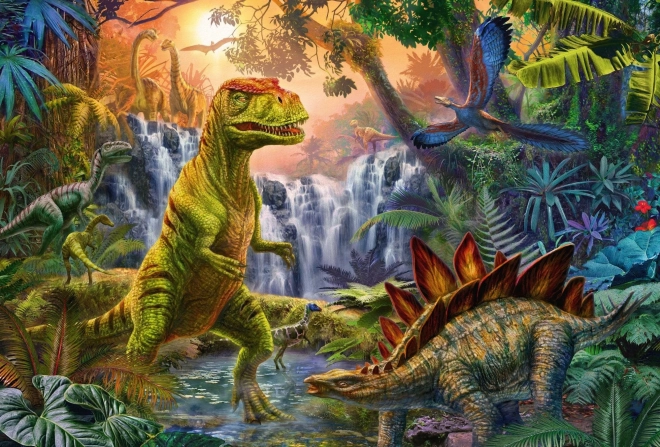SCHMIDT Puzzel Dinosauriërs 4-in-1 in metalen koffer (60,60,100,100 stukjes)