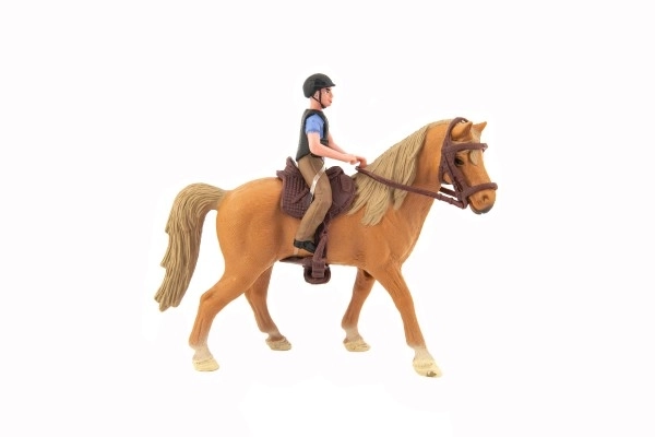 Paard + Jockey plastic 15cm in doos 20x16x5,5cm
