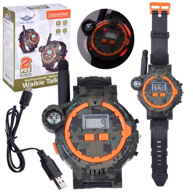 Militaire horloge met radio en kompas