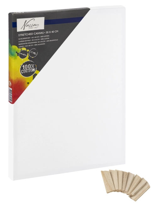 Opgespannen op een stevig houten frame