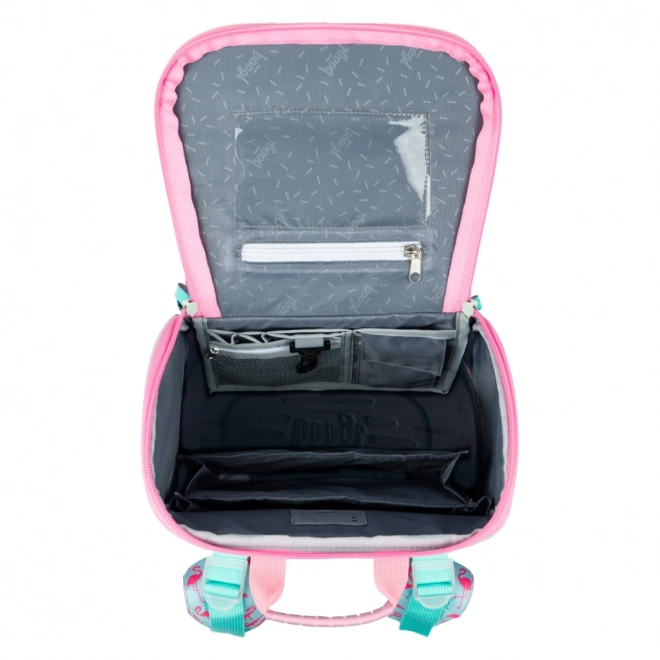 BAAGL 5 SET Zippy Flamingo: schooltas, etui, zak, map, doos
