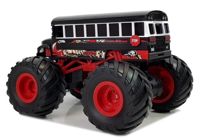 Race monster voertuig zwarte bus