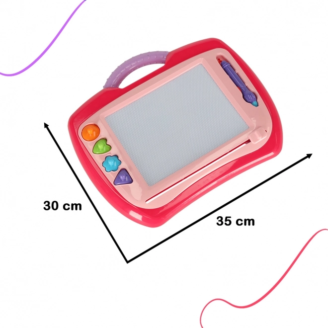 Groot magnetisch tekentableau voor kinderen met stempels - roze XL