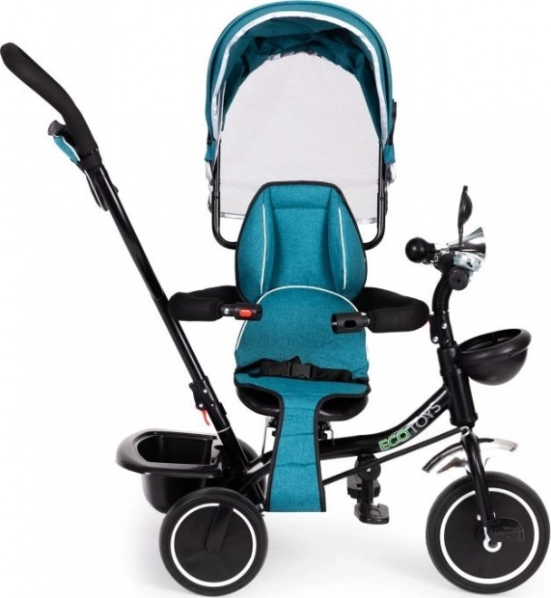 ECOTOYS Driewieler met dak en sturende staaf blauwgroen