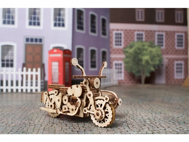 Houten mechanische puzzel militaire vrachtwagen