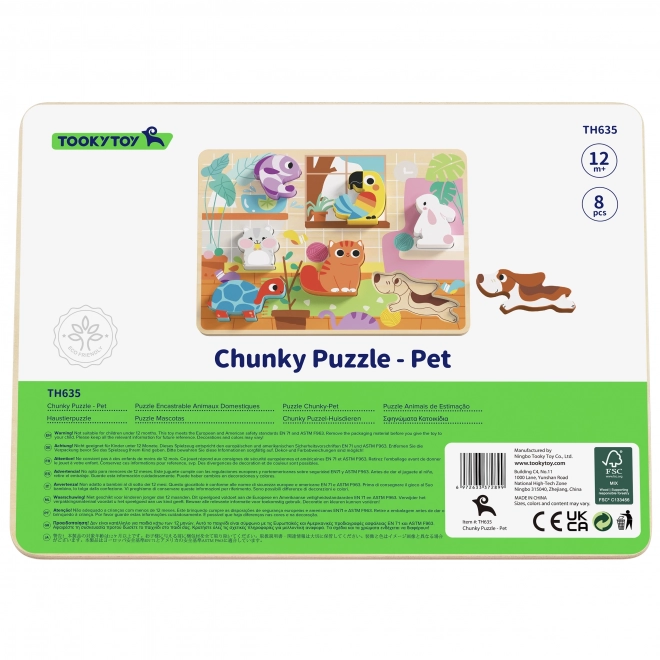 Tooky Toy houten Montessori puzzel dieren voor thuis