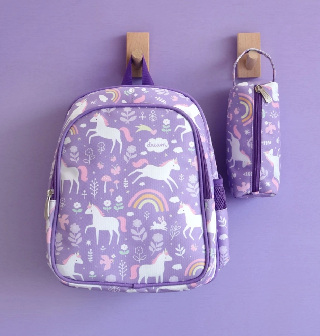 A Little Lovely Company kleuterschool rugzak – Eenhoorns en regenboog