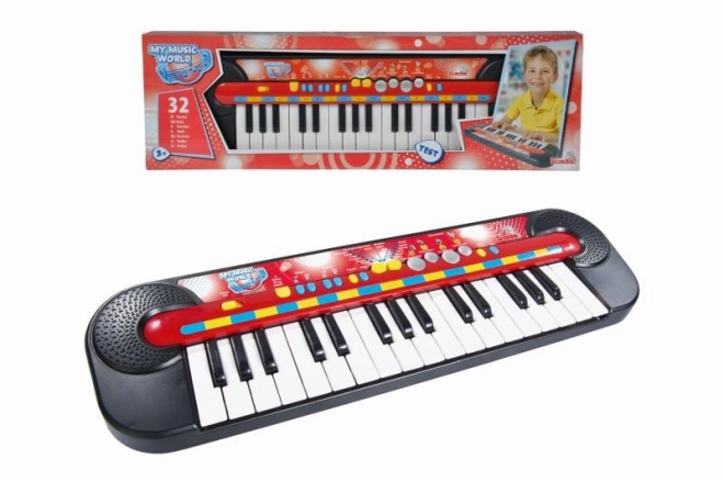 Piano, 32 toetsen, 45 x 13 cm, op batterijen