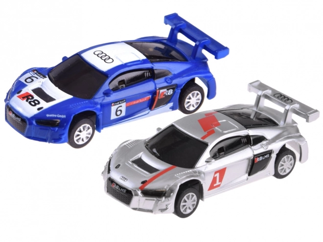 Racebaan met bouwauto's op afstandsbediening