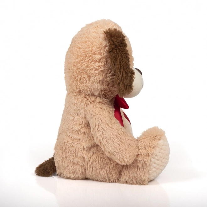 Pluche hond met rode strik