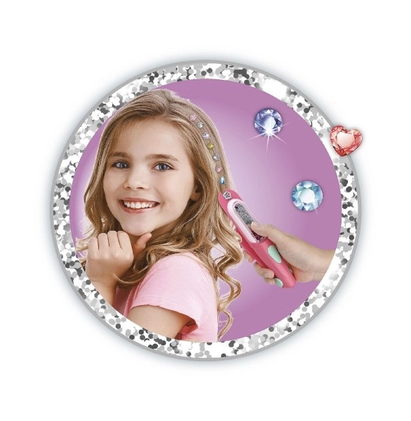 Glanzende diamanten voor haar met applicator kunststof 18x4cm met accessoires in doos 22x12x5,5cm