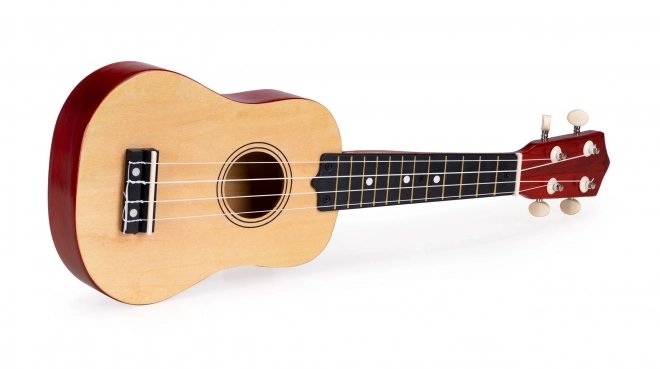 Kinder houten ukulele met 4 nylon snaren, bruin ECOTOYS