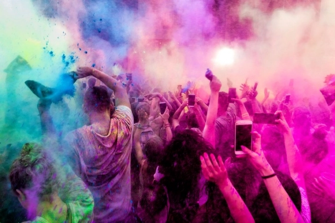 Gekleurde Holi-poeder - 6 x 100 g