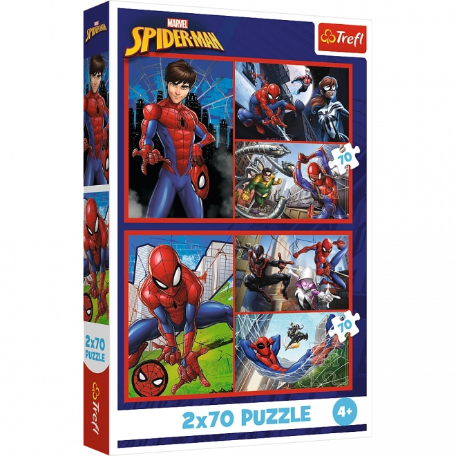 Puzzel 2x70 - Spinnenverhalen Disney Marvel Spiderman
