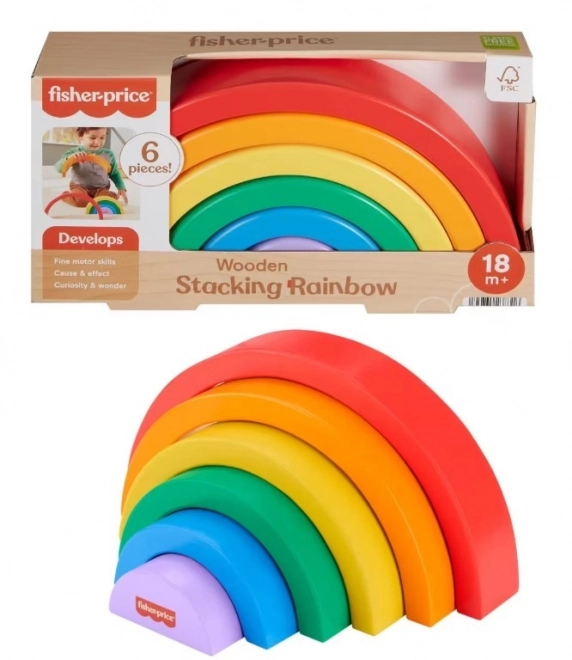 Fisher-Price houten stapelbare regenboog voor kinderen