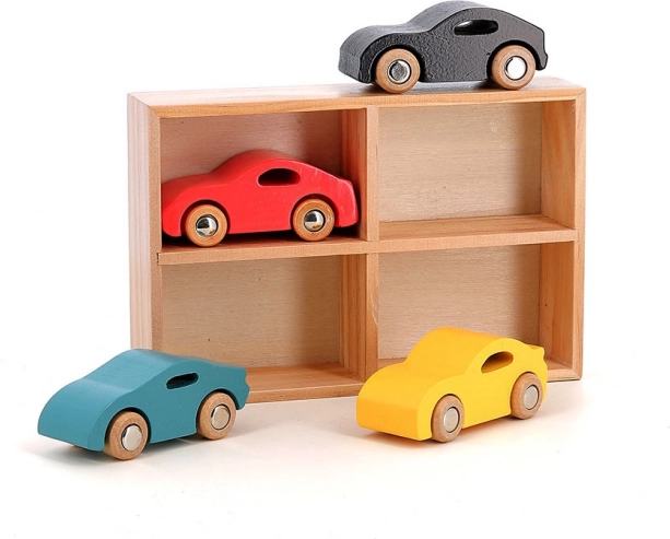 Set van 4 houten autootjes Vilacity