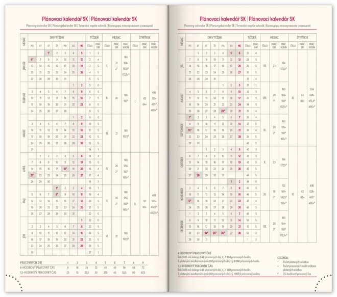 NOTIQUE Zakagenda Diario 2025, roze, 9 x 15,5 cm