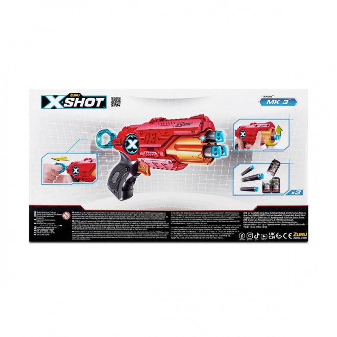 ZURU X-SHOT EXCEL MK 3 dubbelpak met roterende loop en 16 pijlen