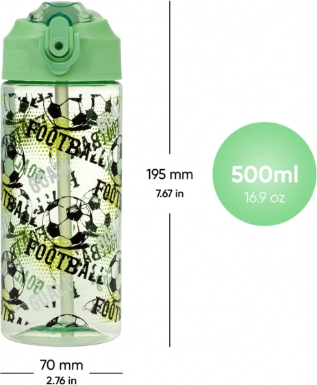 Tritan drinkfles met rietje Voetbal 500 ml