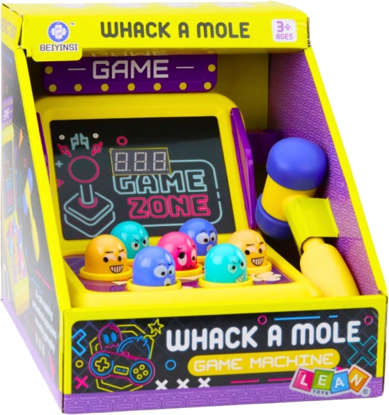 Vaardigheidsspel Whack A Mole Automaat Met Hamer Lichten Geluiden