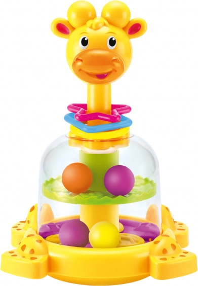 Giraffe met balletjes – mechanische draaimolen