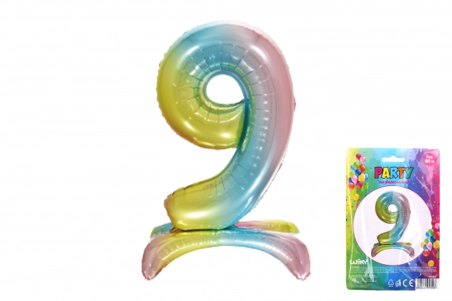 Opblaasballon nummer 9 Regenboog