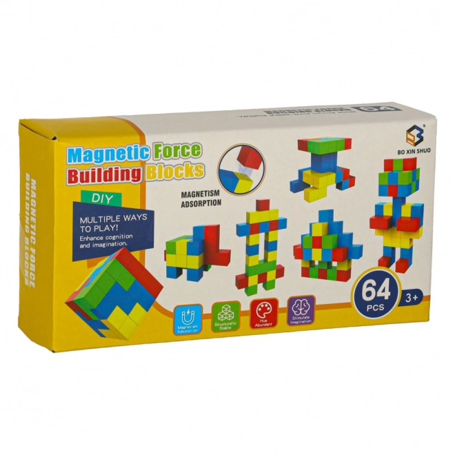 Magnetische bouwstenen - kubusset 64 stuks