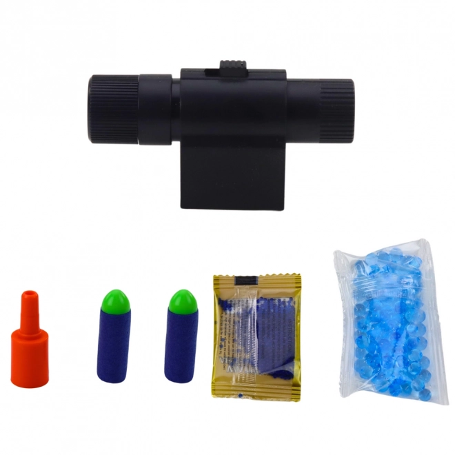 Pistool met schuimpijlen en waterkogels met laser