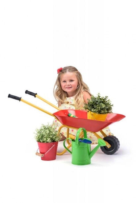 Kinder metalen kruiwagen rood Woody