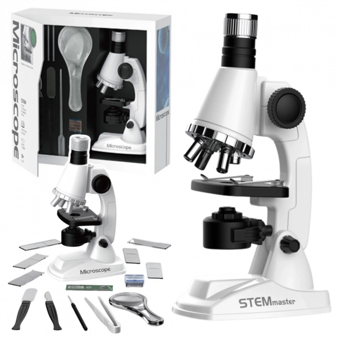 Educatieve microscoop voor kinderen met accessoires wit