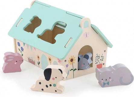 Vilac houten inlegpuzzel huisje voor dieren